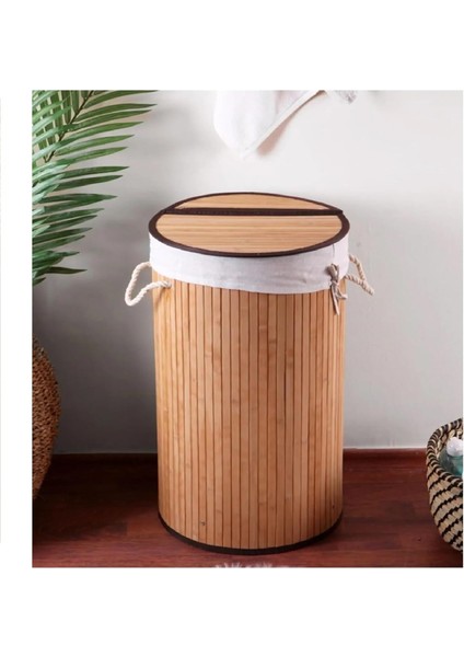Lt Katlanır Hasır Bambu Kirli Çamaşır Sepeti Katlanabilir Oyuncak Sepeti Sepeti Çamaşırlık (Sarı)
