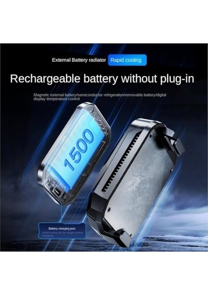 SL06 Kablosuz Gaming Mobil Telefon Soğutucu, 1500MAH Şarj Edilebilir, Yarı Iletken Isı Emici, LED Göstergeli, Ultra Sessiz Çalışma, Hızlı Soğutma, Siyah modelleri