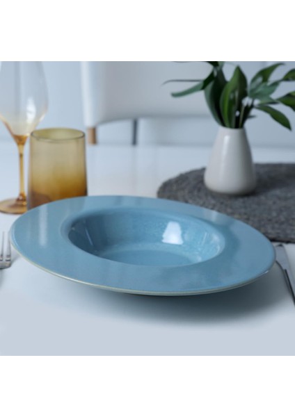 Granit Turkuaz Inclined Makarna Tabağı 28 cm Q07