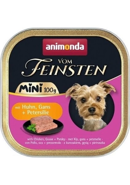 Vom Feinsten Tavuk ve Kaz Etli Mini Irk Yetişkin Köpek Konservesi 1 Adet 100 gr