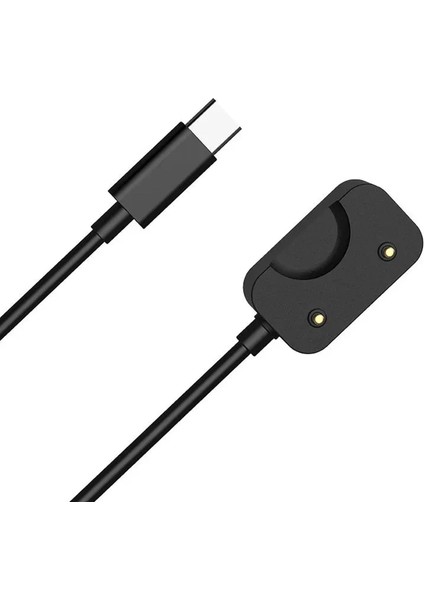 Fit3 ile Uyumlu Akıllı Saat Için Manyetik USB Typ-C Şarj Kablosu Fit 3 ile Uyumlu Kablo Siyah