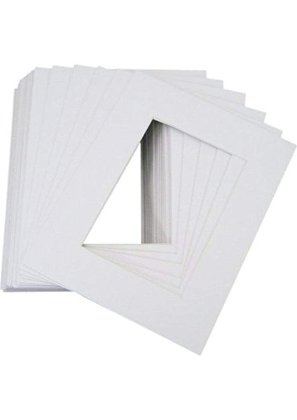 Adet 8 x 10 Beyaz Resim Mat Mat Beyaz Core Schraegschnitt Için 5 x 7 Foto + Arka Taraf + Toz Torbası
