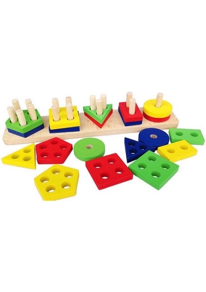 Anaokulu Ahşap Oyuncak 8’li Kavram Seti Yapboz Geometrik Şekiller