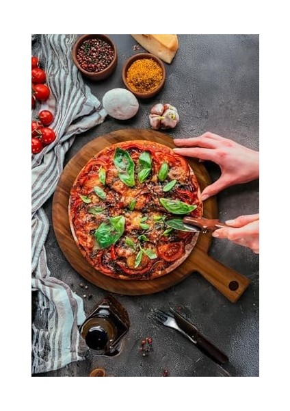 Akasya Saplı Yuvarlak Sunum ve Kesme Tahtası - Akasya Peynir Sunum Tahtası 40 * 31 * 1.5cm fiyatları