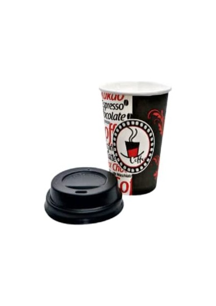 Excodi Cup - 8 Oz Kapaklı Karton - 250 ml - 100 Adet Kaliteli Otomat Bardağı, Sızdırmaz, El Yakmaz (Kırmızı) fiyatları