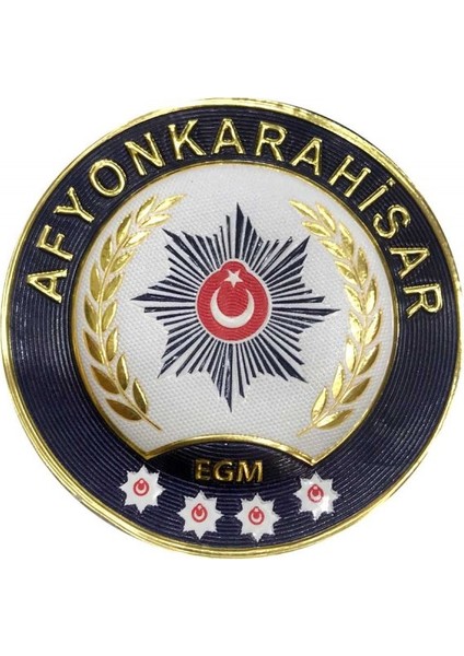 Afyonkarahisar Polis Kol Arması 3D Plastik Tpu, Yeni Tip, Cırtlı, Standart Ölçü, 1.sınıf Kalite