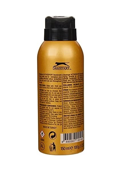Slazenger Activesport Gold Deodorant Spray (150 Ml)