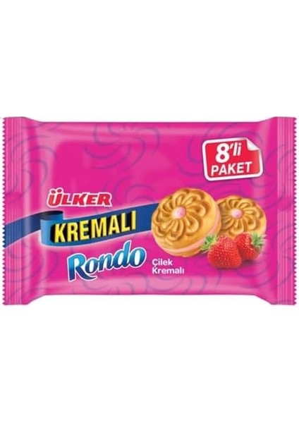 Ülker Kremalı Rondo Çilek Kremalı Bisküvi 488 gr
