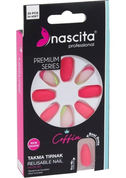 Nascita 24'lü Coffin Renkli Takma Tırnak - 148
