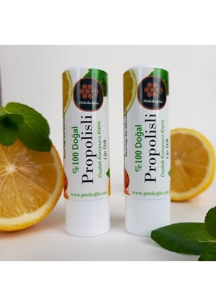 Petekoğlu 2 Adet Dudak Kremi Propolis Bal Nane Limon Aynısefa Shea Hindistan Cevizi Üzüm Çekirdeği Yağları Balmumu Lipstick Balm Doğal fiyatları