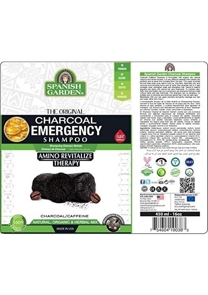 Spanish Garden Organik Kömür ve Kahve Özlü Yoğun Arındırıcılı Sampuan 450 ml fiyatları