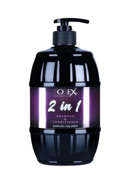 Totex 2 In 1 Saç Bakım Şampuanı + Saç Bakım Kremi | Temizleyici Besleyici ve Onarıcı | Tüm Saç Türleri Için 750 ml