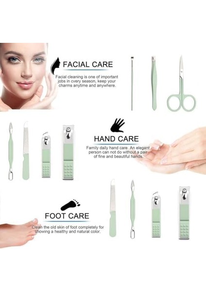 Xspring Tırnak Makası Seti, 8'li Paslanmaz Çelik Profesyonel Tırnak Makası Bakım Kiti, Deri Taşıma Çantalı Pedikür Seti, Erkek ve Kadınlar Için Tırnak Bakım Seti modelleri