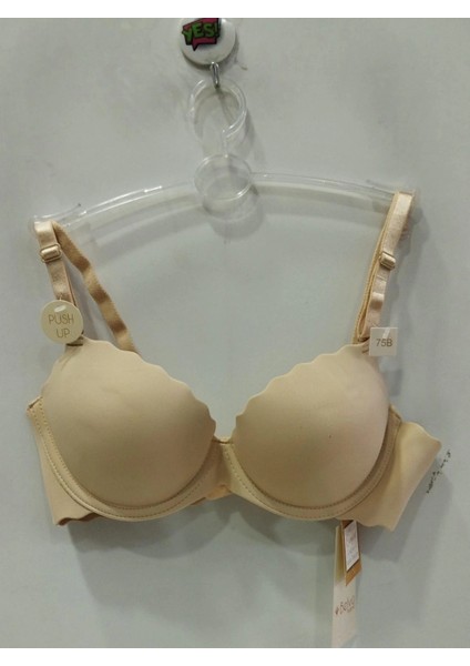 Kadın Push Up Lazer Kesim El Destekli Ten Sütyen