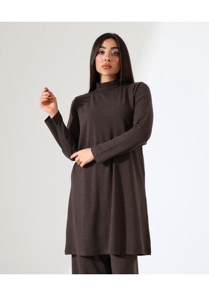 Kadın Boğazlı Yün Viskon Uzun Büyük Beden Kazak fırsatları