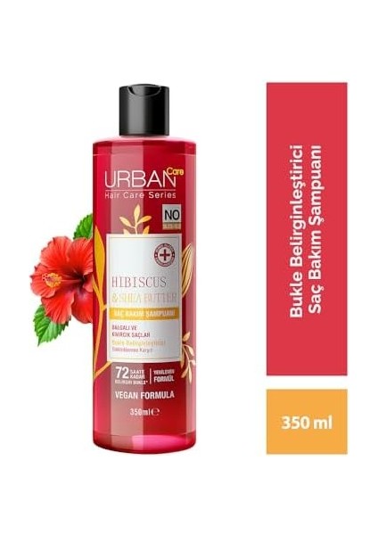 Urban Care Hibiscus & Shea Butter Bukle Belirginleştirici Saç Bakım Şampuanı, 350 Mililitre, Vegan