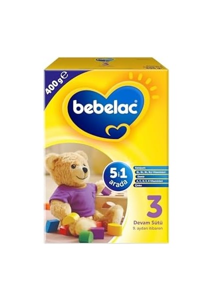 Bebelac 3 Devam Sütü 400 G 9-12 Ay