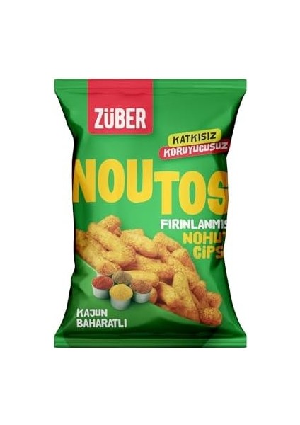 Züber Noutos Kajun Baharatlı Fırınlanmış Nohut Cipsi 55GR x 15 Adet modelleri