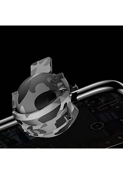 Mobil Oyun Kontrol Aparatı, Kamuflaj Desenli Koyu Yeşil - Beyaz, Pubg Mobile Kaskı Şeklinde, Mobile Gamepad, Ateş/tetik/kontrol/4 Parmak Kullanımını Sağlayan, Cep Telefonu/tablet Uyumlu Aparat modelleri