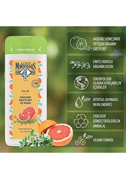 Le Petit Marseillais Güneşli Bahçeler Greyfurt & Kekik Duş Jeli (400 Ml)