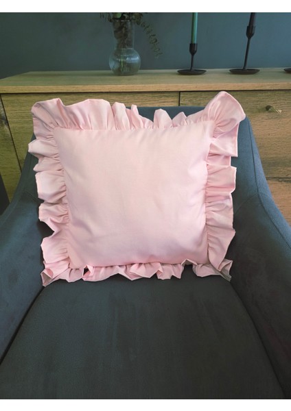 Fırfırlı Kırlent Kılıfı Sıvı Itici Özeliğe Sahip