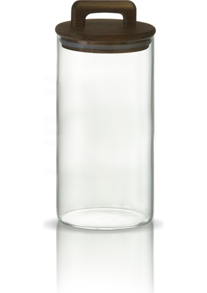 Saplı Akasya Kapaklı Yüksek Borosilikat Cam Saklama Kavanozu 3'lü Seti - 500ML - 1000ML - 1500ML - fırsatları