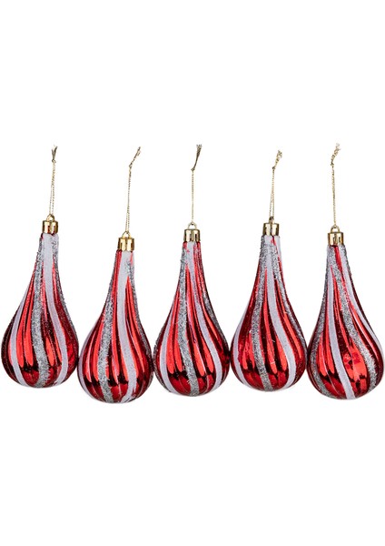 Yılbaşı Süsü 5'li Damla Kırmızı 12 cm fiyatları