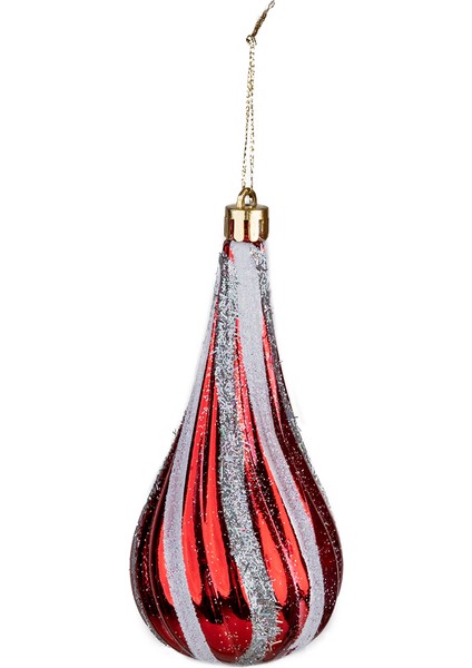 Yılbaşı Süsü 5'li Damla Kırmızı 12 cm modelleri