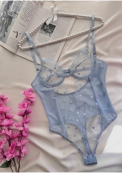 Kalp Işlemeli Tül Bodysuit fiyatları