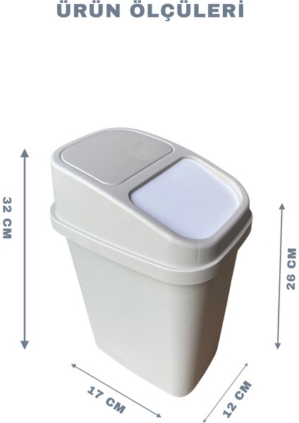 Tezgah Üstü Pratik Kapak Mutfak Banyo Çöp Kovası 5 Litre fırsatları