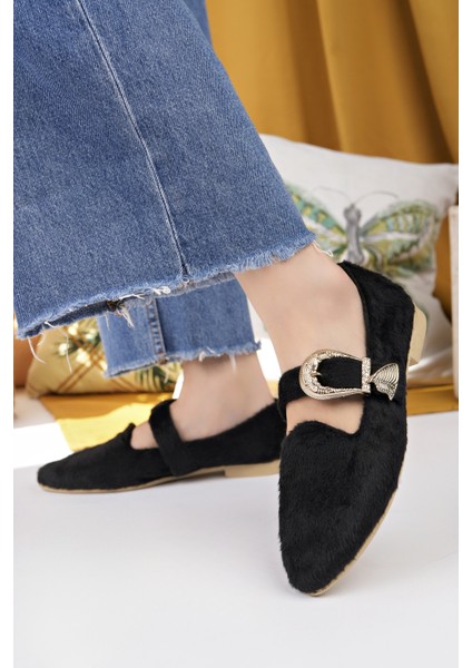 Kadın Babet Siyah Hafif Rahat Şık Iş Ofis Günlük Ayakkabı fırsatları