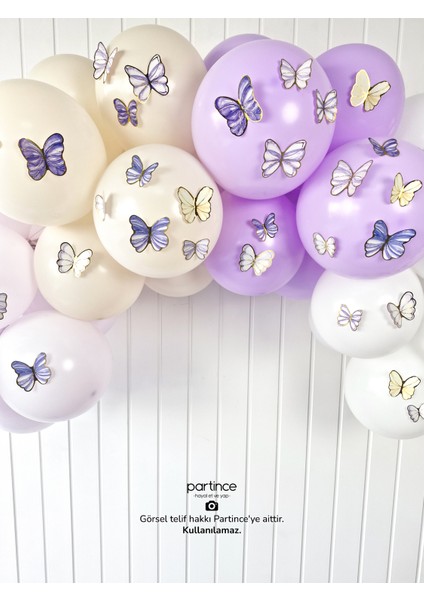 Lila Tema Mini Parti Seti Doğum Günü Balon Zinciri Eko Kit Lila Kelebek Tema Doğum Günü Süsü fırsatları