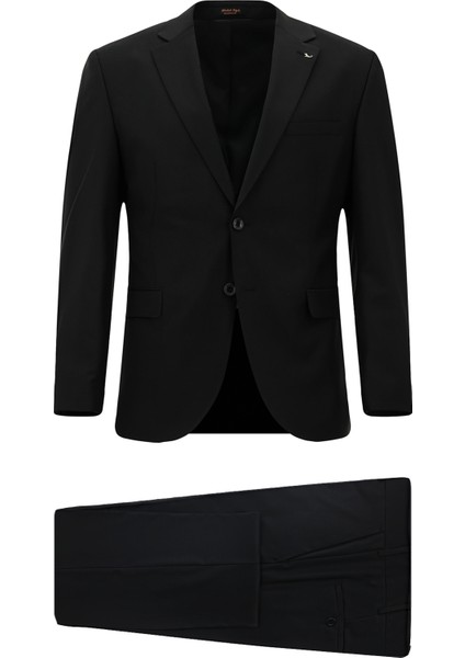 Slim Fit Dar Kesim Yünlü Klasik Takım Elbise