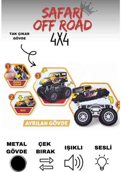 Metal Jeep Sürtmeli Işıklı Müzikli Off Road Arabası 12 cm indirimleri
