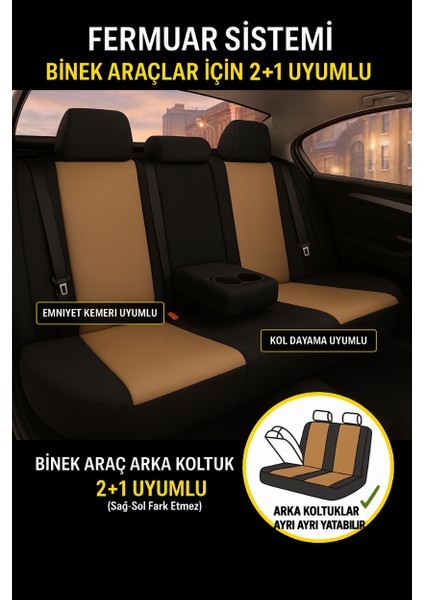 Ford Puma 2020–2024 Uyumlu - Tay Tüyü Orta + Lacost Kenar, 8 mm Süngerli Oto Koltuk Kılıfı (2 cm Yan Destek) modelleri