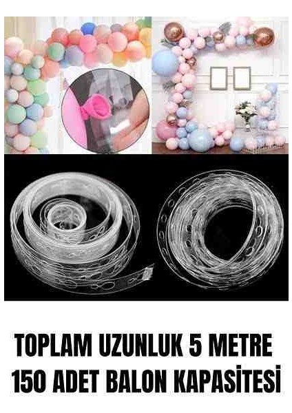 Balon Zinciri Aparatı 5 Metre 150 Adet Balon Kapasiteli Doğum Günü Parti Yardımcısı