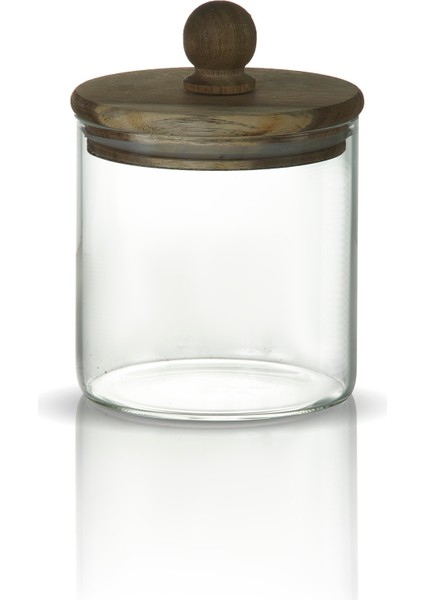 Boncuk Sap Akasya Kapaklı 500ML Yüksek Borosilikat Cam Saklama Kavanozu