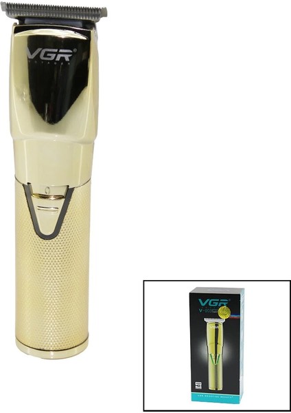 Gold Krom Kaplama Gövde Saç - Sakal Kesme Traş Makinesi USB Şarjlı V-903 (5148)
