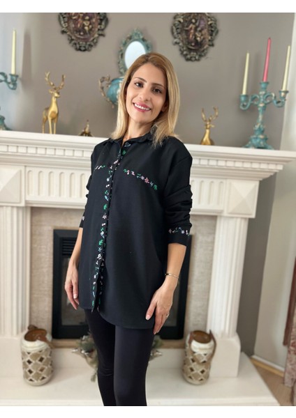 Siyah Çiçekli Gömlek fiyatları