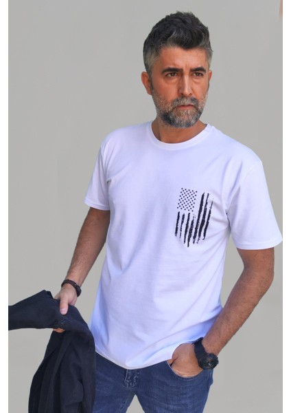 Erkek Desenli-Düz Karışık Slim Fit Bisiklet Yaka Pamuk Elastan 5'li Basic Tişört modelleri