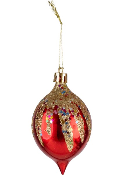 Yılbaşı Süsü 5'li Damla Kırmızı 10 cm fiyatları