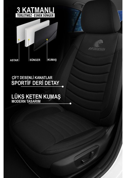 Panther Serisi Keten Kumaş Oto Koltuk Kılıfı (Toyota Corolla-Auris-Yaris Uyumlu) fiyatları