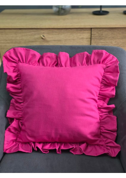 Fırfırlı Kırlent Kılıfı Sıvı Itici Özeliğe Sahip