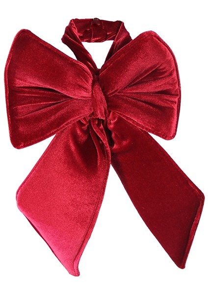 Yılbaşı Süsü Kadife Fiyonk Kırmızı 20 cm