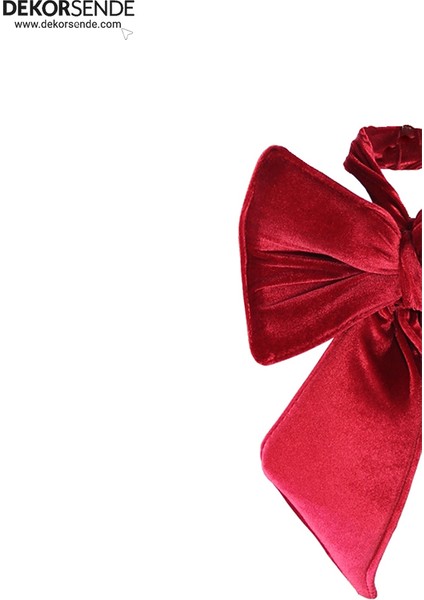 Yılbaşı Süsü Kadife Fiyonk Kırmızı 20 cm fiyatları