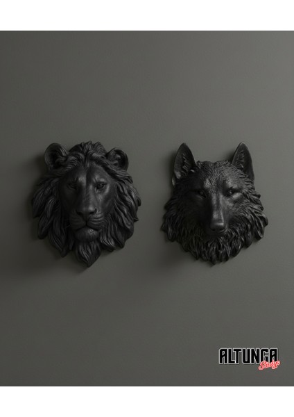 Aslan Kurt Dekoratif Heykel Biblo Duvar Dekorasyon