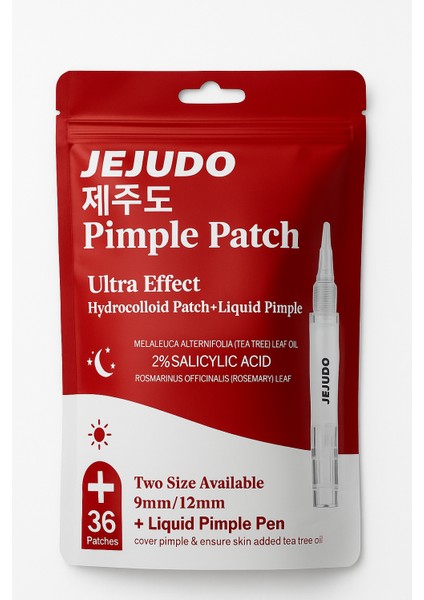 Pimple Patch,akne BANDI(9MM&12MM)+4,5 ml Likit Pimple PEN,%100 Hidrokolloid,%2 Salisilik Asit