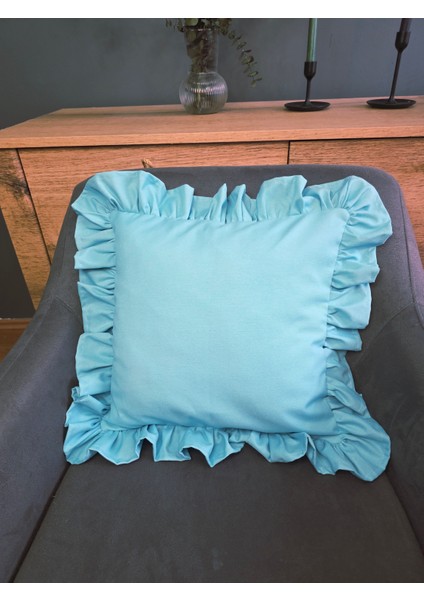 Fırfırlı Kırlent Kılıfı Sıvı Itici Özeliğe Sahip