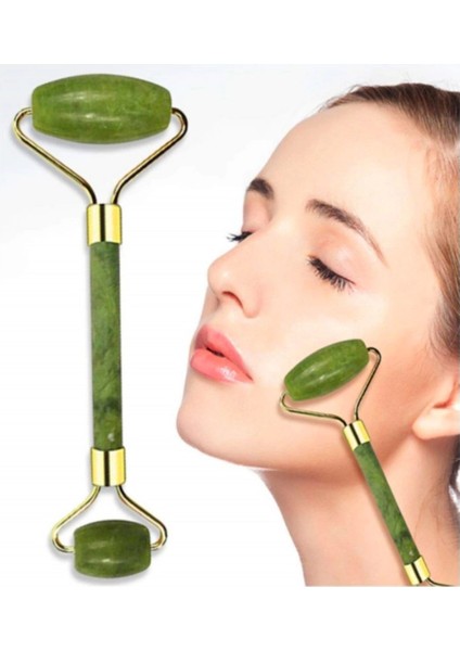 Özel Süngerli Kutusunda Kırılmaz Çift Taraflı 2li Cilt Yüz Masaj Aleti Jade Roller Yeşim Taşı (5148) fırsatları