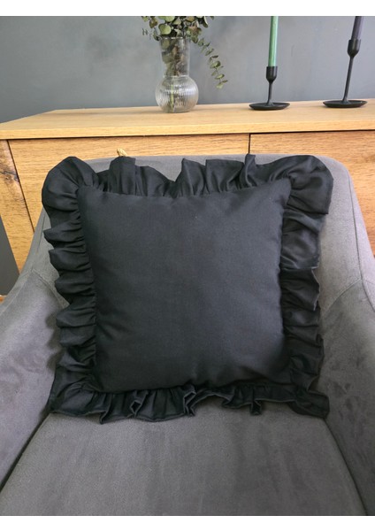 Fırfırlı Kırlent Kılıfı Sıvı Itici Özeliğe Sahip